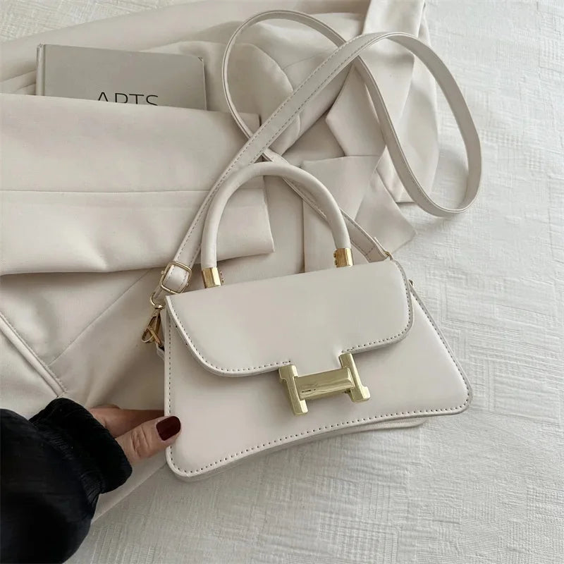 Pure Color Texture Simple Stylish Niche Handbag