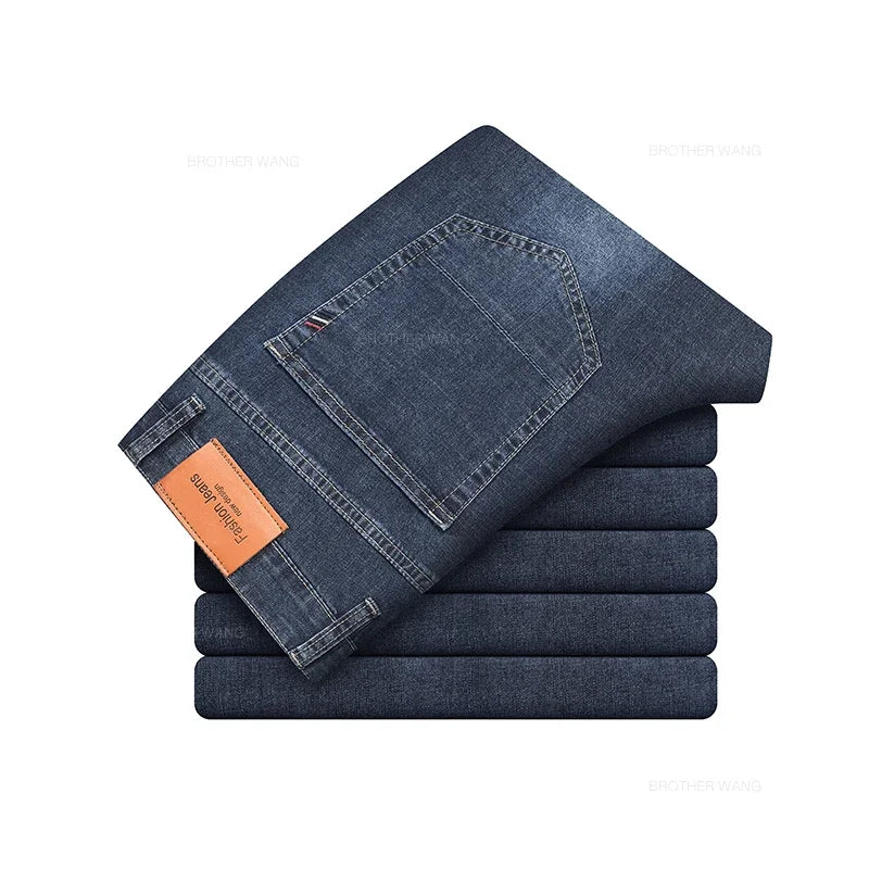 Summer Thin Men's Elastic Cotton Jeans