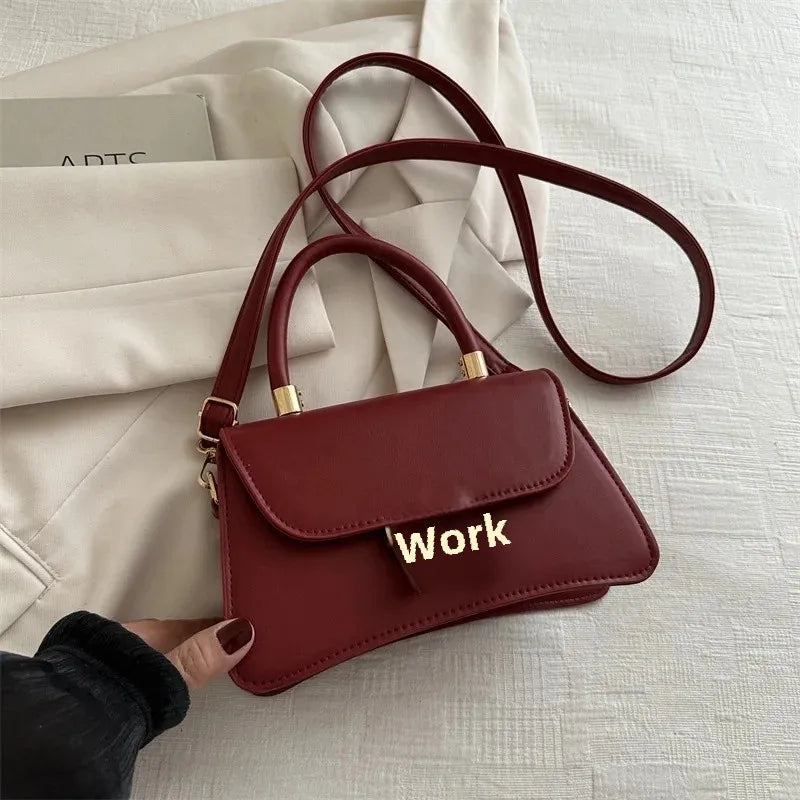 Pure Color Texture Simple Stylish Niche Handbag