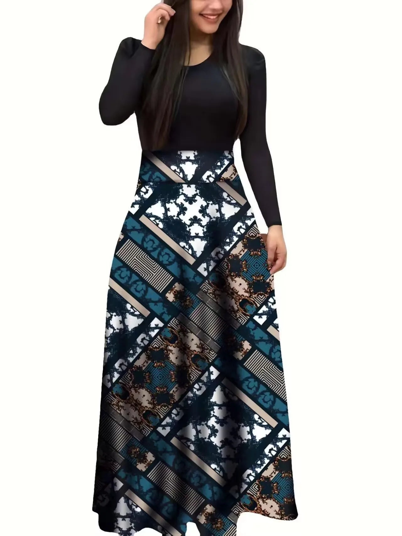 flower color matching dresses, long dresses, women's