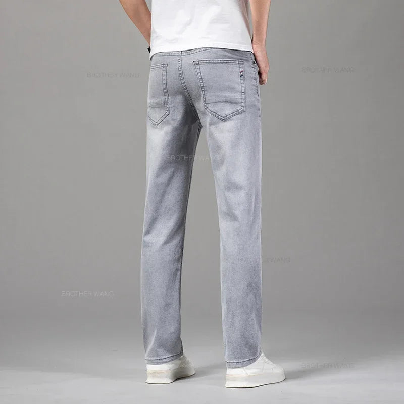 Summer Thin Men's Elastic Cotton Jeans
