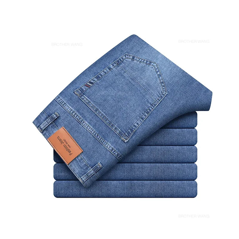Summer Thin Men's Elastic Cotton Jeans