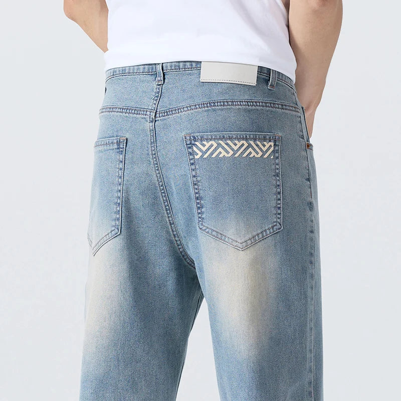 Men's Summer Thin Printed Jeans Fashion