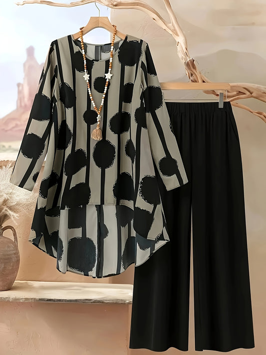 Women's fashion Elegant Printed Set