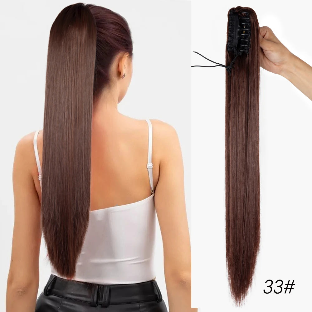 "Claw Clip In Ponytail Extension Synthetic Hairpiece