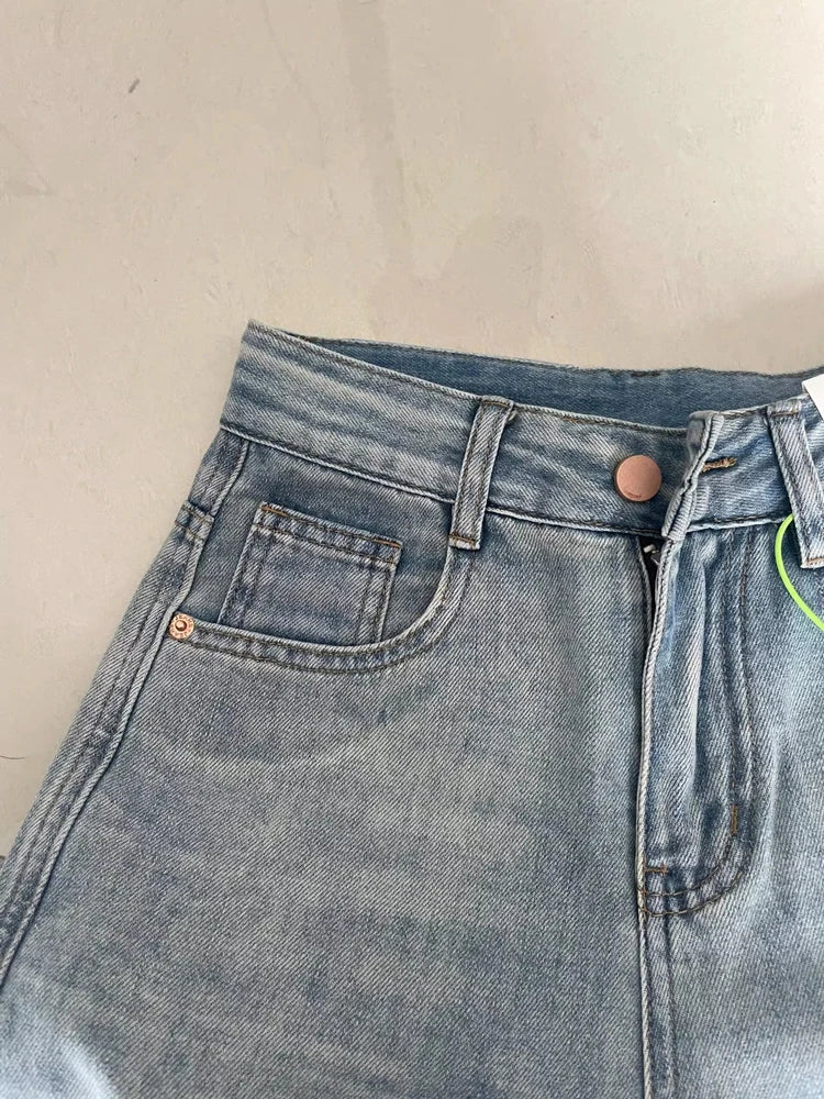 Women Wide Leg Baggy Jeans Lady Vintage