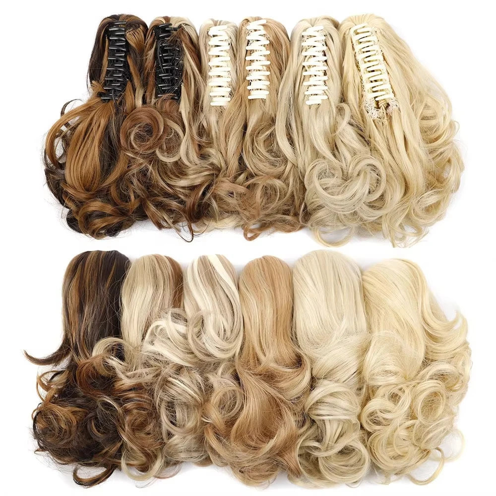 Curly Ponytails Hair Clip In Wavy Ponytails Short