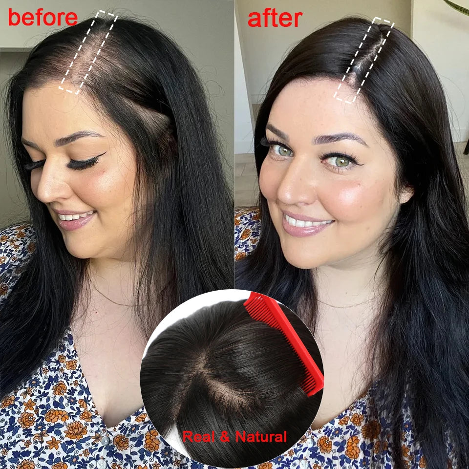 Human Hair Women Natural Straight Crab Hair clips