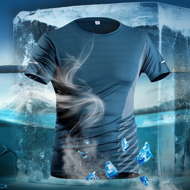 T-shirt Men Summer Ice Silk Thin Top