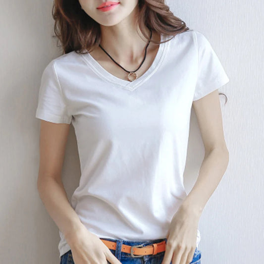 2024 Short T-Shirts Summer Women's Short Sleeve Round Neck