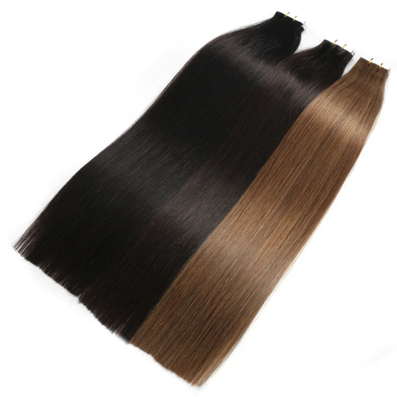 Hair Extensions Human Hair Real Natural Hair Skin Weft Straight Remy 100% Human Hair Extension