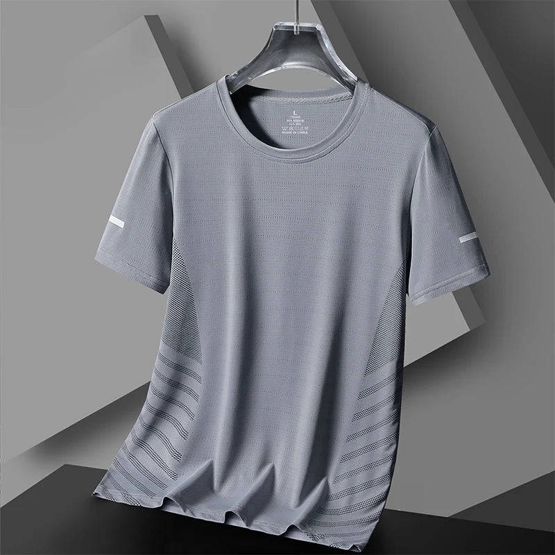 T-shirt Men Summer Ice Silk Thin Top