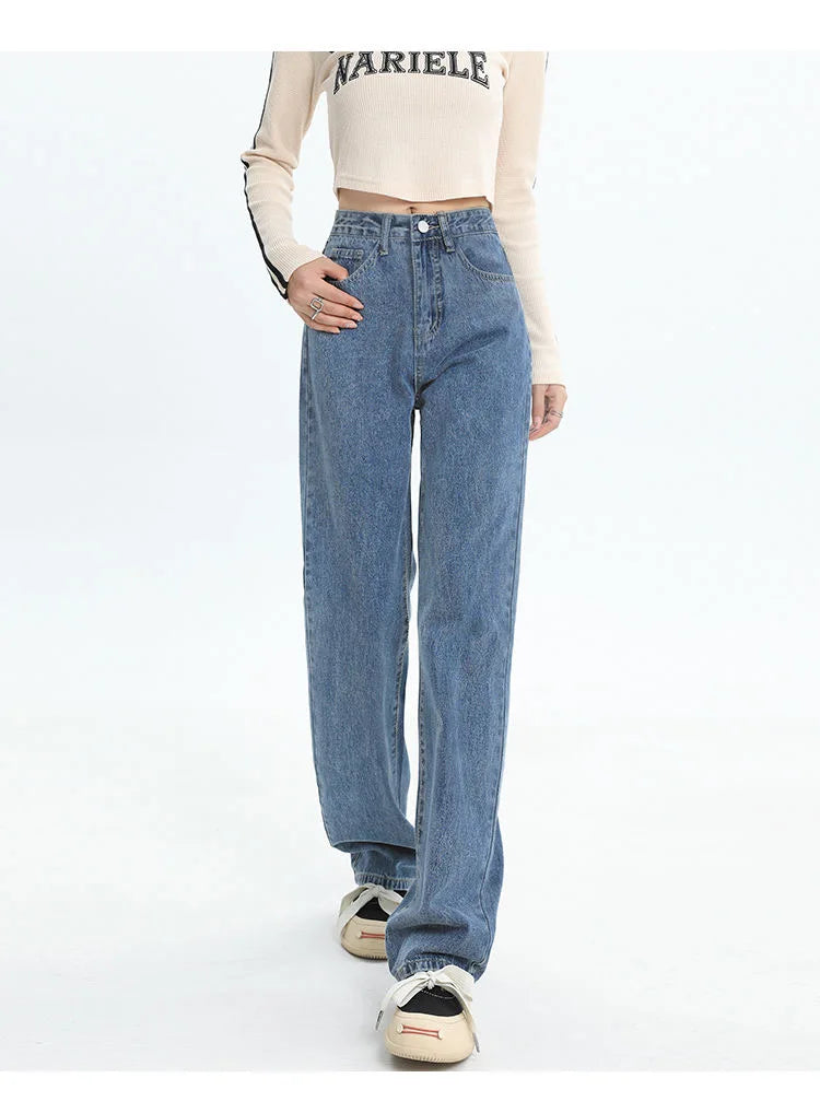 Spring And Summer New High Waisted Slim Jeans For Women Niche Casual Loose