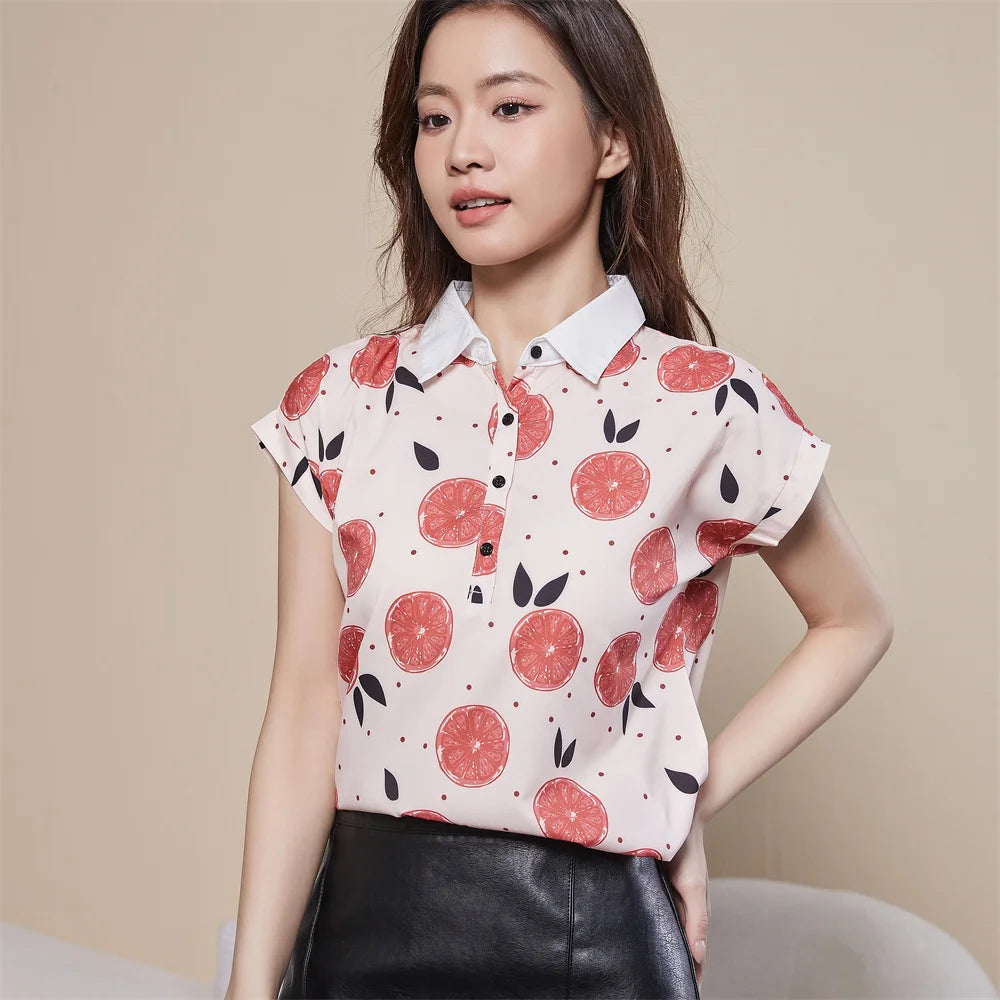 Spring Summer Style Chiffon Blouses Shirt Lady Casual