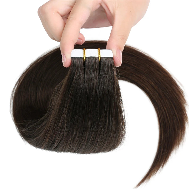 Hair Extensions Human Hair Real Natural Hair Skin Weft Straight Remy 100% Human Hair Extension