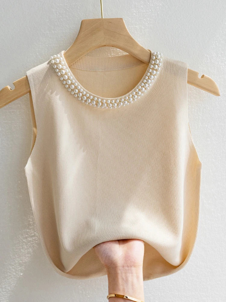 Korea Knitted Vests Women Top