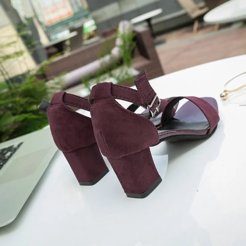 Irsha  Summer Fashion Sandals Medium High Heel Outdoor Sandalias