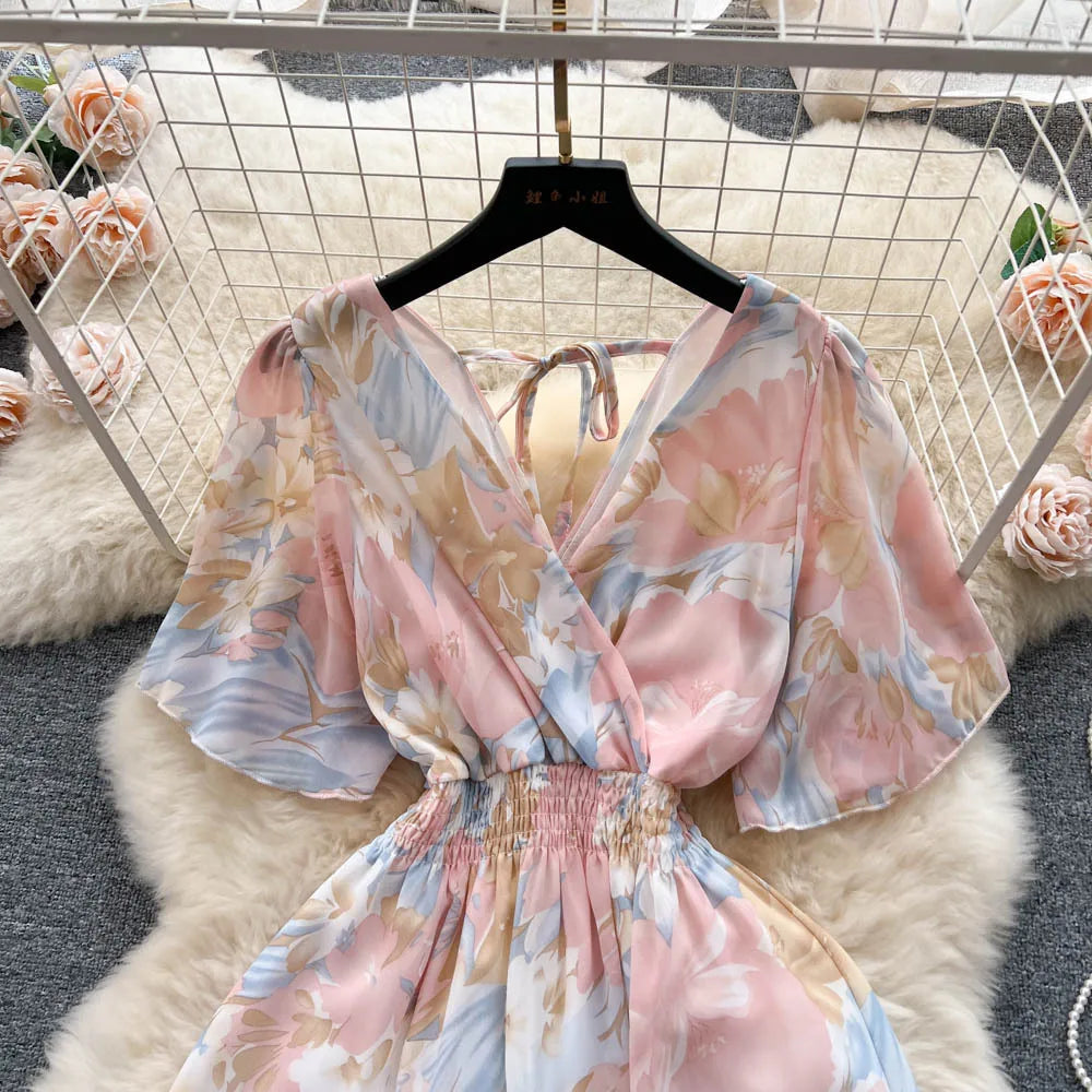 Women Chiffon Floral Long Dress