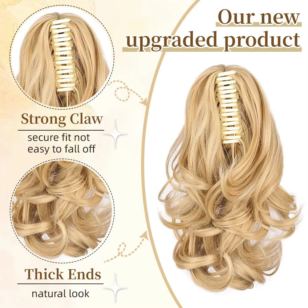 Curly Ponytails Hair Clip In Wavy Ponytails Short