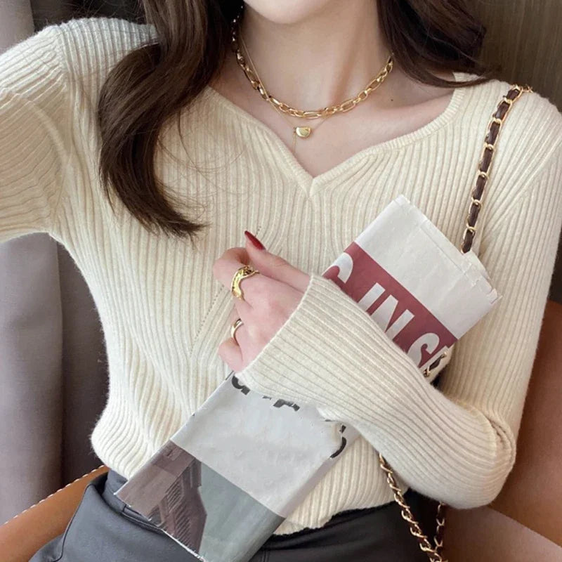 Women Slim V-Neck