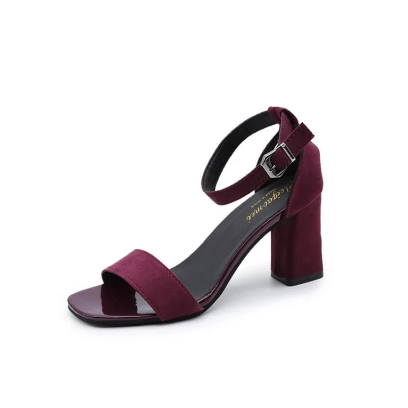 Irsha  Summer Fashion Sandals Medium High Heel Outdoor Sandalias