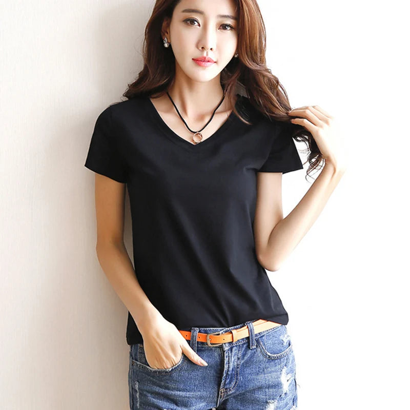 2024 Short T-Shirts Summer Women's Short Sleeve Round Neck