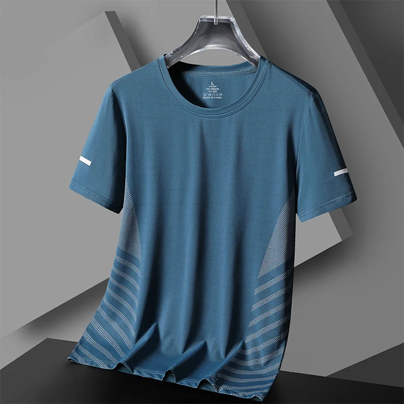 T-shirt Men Summer Ice Silk Thin Top