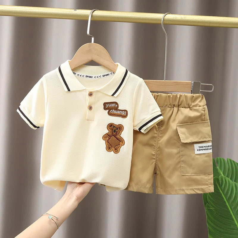 DIIMUU Baby Boys Clothing Sets T-shirt + Shorts Kids Girl Outfits Suits