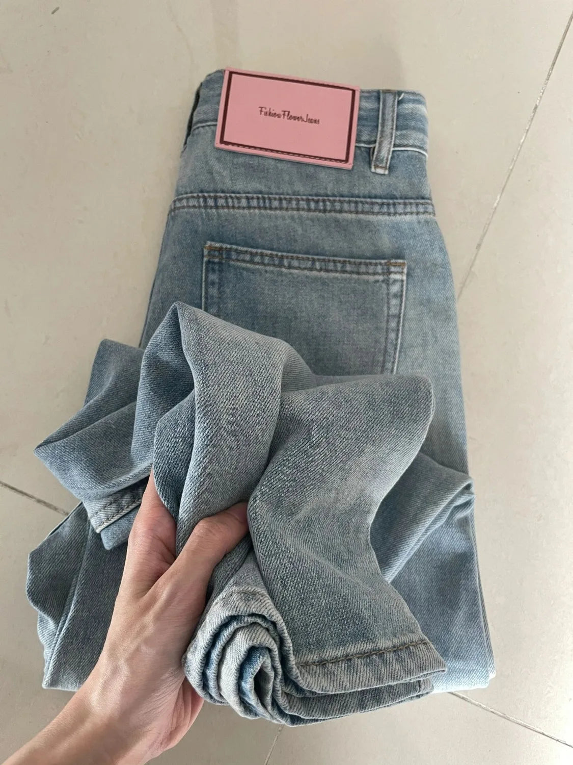 Women Wide Leg Baggy Jeans Lady Vintage
