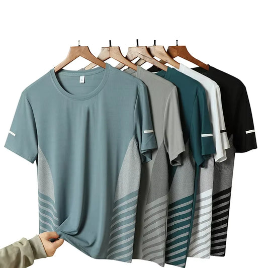 T-shirt Men Summer Ice Silk Thin Top