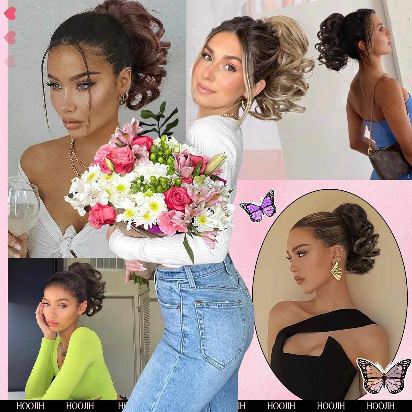 Curly Ponytails Hair Clip In Wavy Ponytails Short