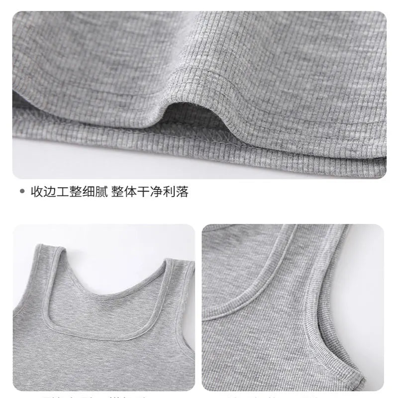 Summer Slim Sleeveless Vest Women Round Neck Tops Casual
