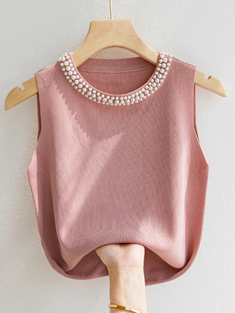 Korea Knitted Vests Women Top