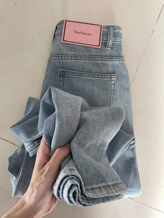 Women Wide Leg Baggy Jeans Lady Vintage