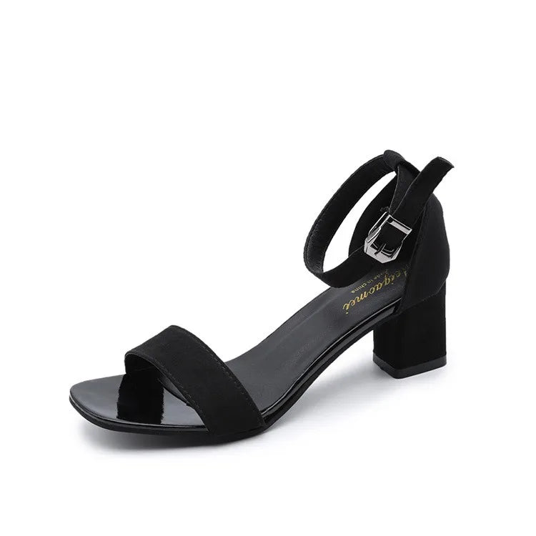 Irsha  Summer Fashion Sandals Medium High Heel Outdoor Sandalias