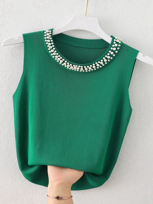 Korea Knitted Vests Women Top