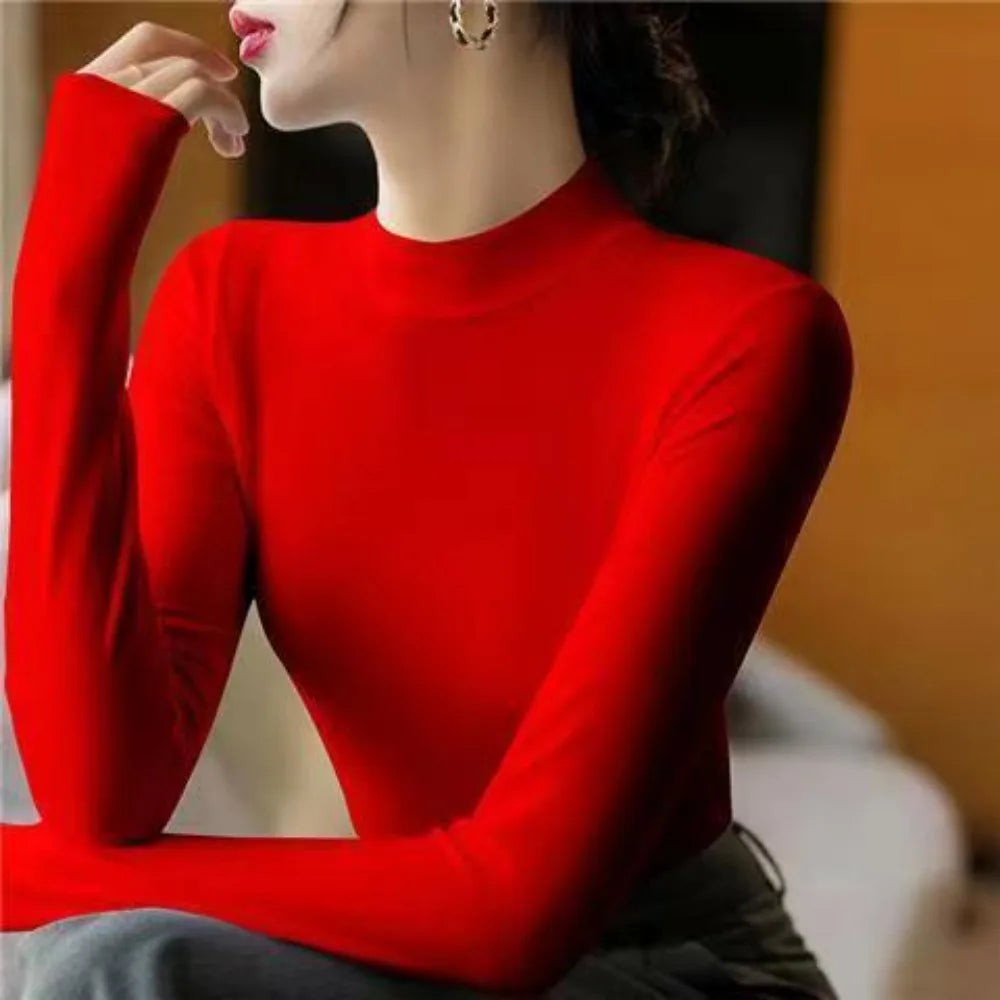 Fashion Solid Undertale T-Shirt for Women High-neck