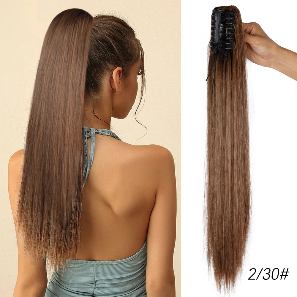 "Claw Clip In Ponytail Extension Synthetic Hairpiece