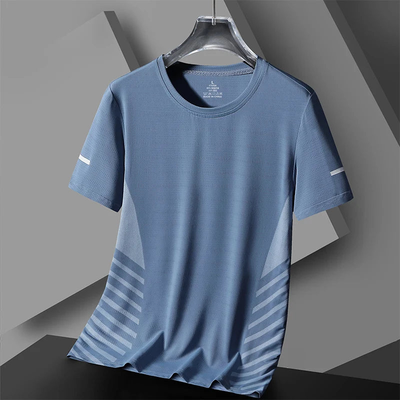 T-shirt Men Summer Ice Silk Thin Top