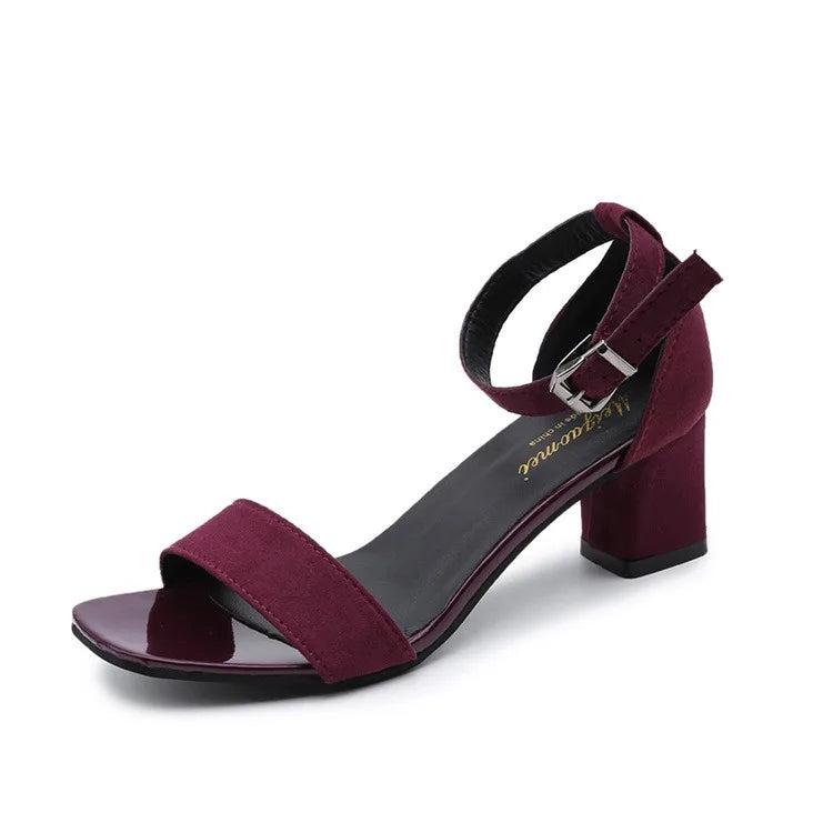 Irsha  Summer Fashion Sandals Medium High Heel Outdoor Sandalias