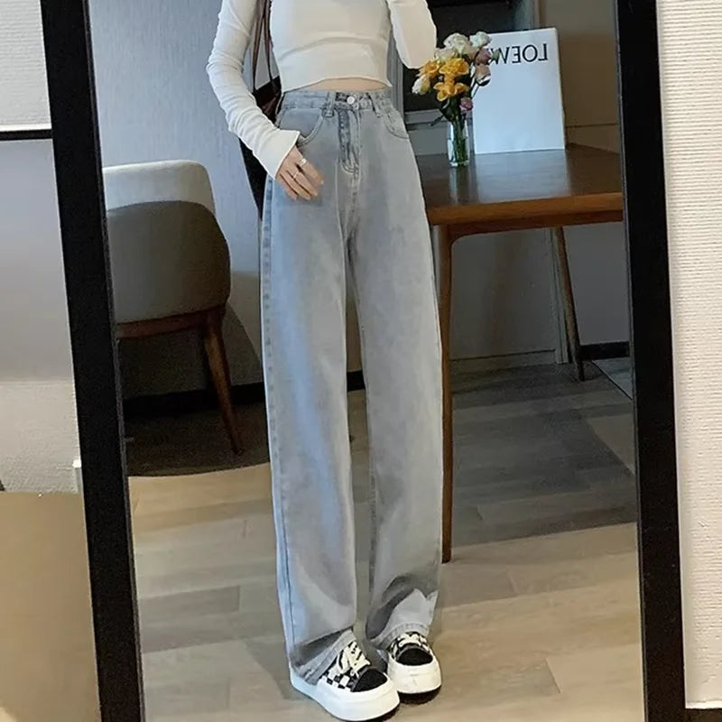 Spring And Summer New High Waisted Slim Jeans For Women Niche Casual Loose