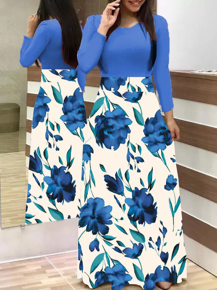 flower color matching dresses, long dresses, women's