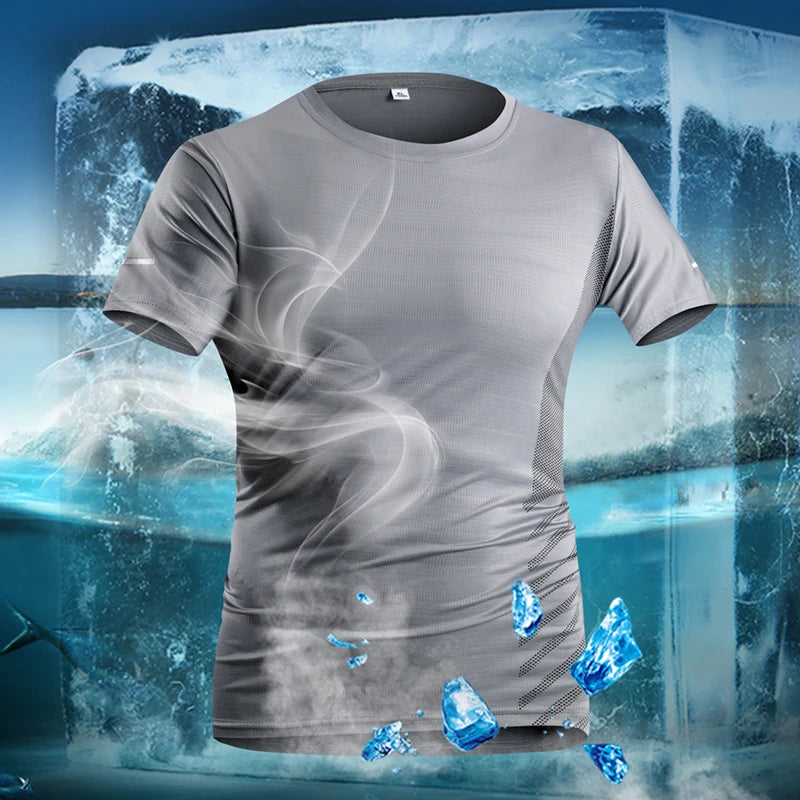 T-shirt Men Summer Ice Silk Thin Top