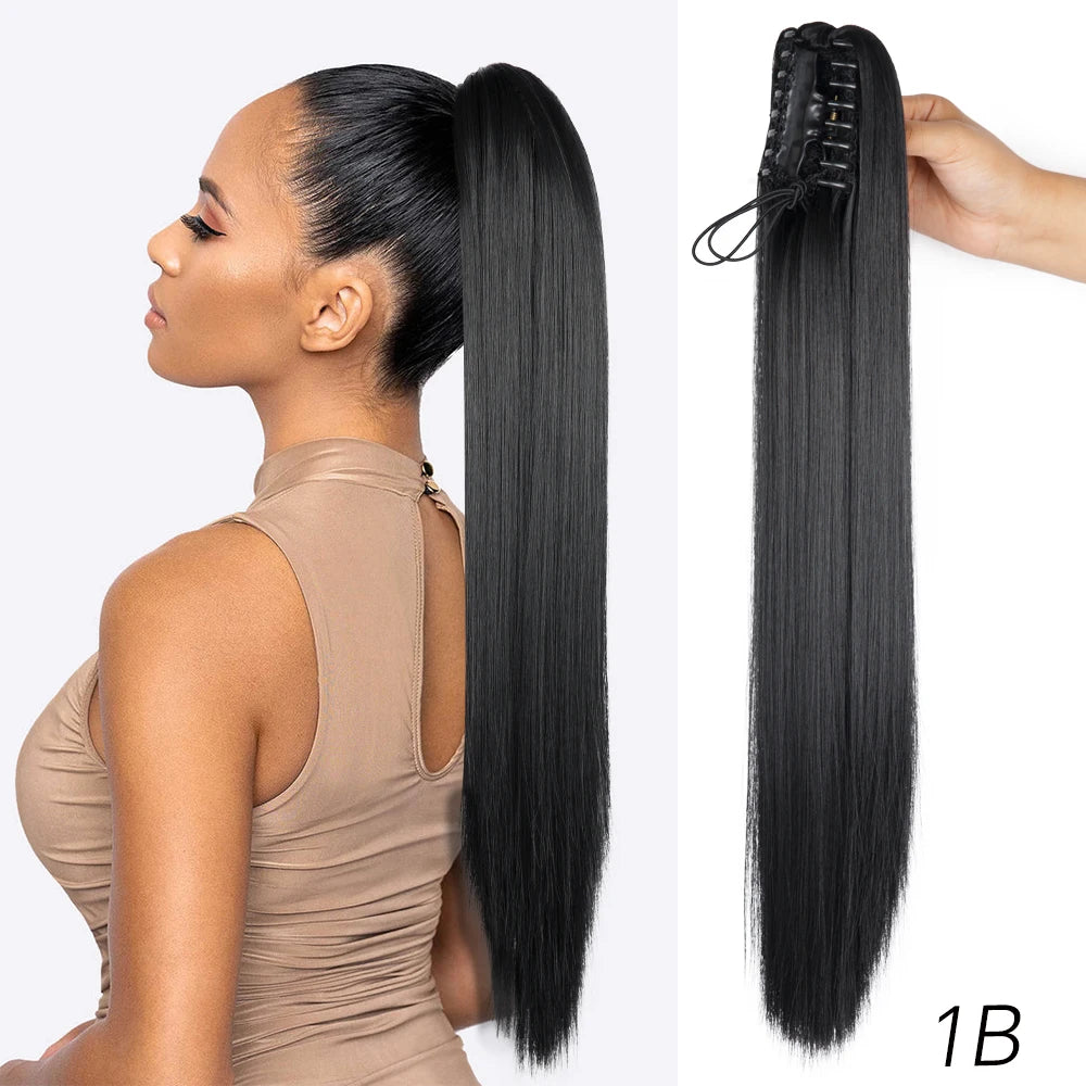 "Claw Clip In Ponytail Extension Synthetic Hairpiece