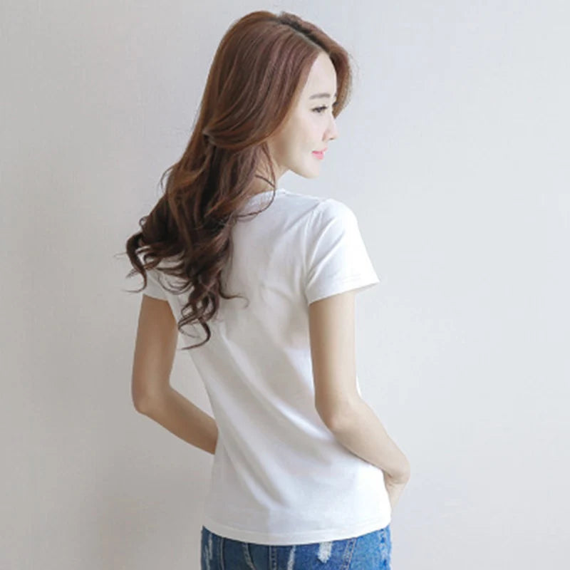 2024 Short T-Shirts Summer Women's Short Sleeve Round Neck