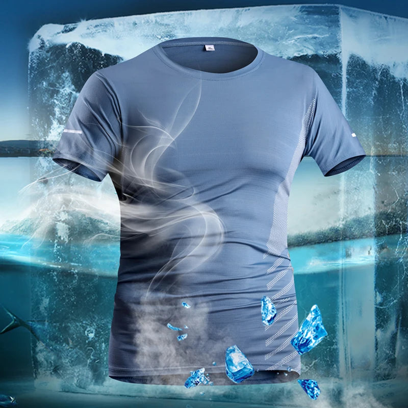 T-shirt Men Summer Ice Silk Thin Top