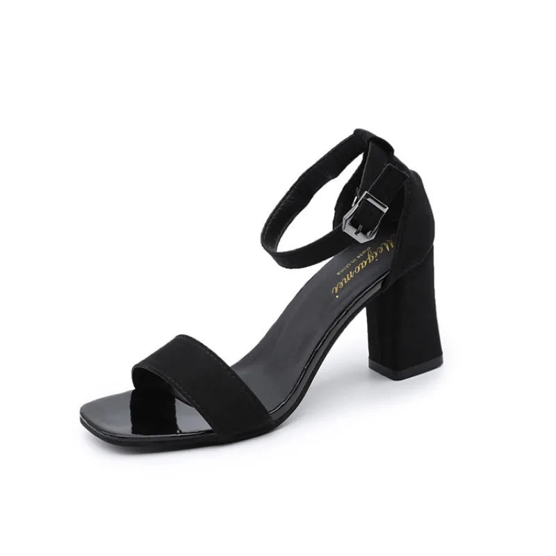Irsha  Summer Fashion Sandals Medium High Heel Outdoor Sandalias