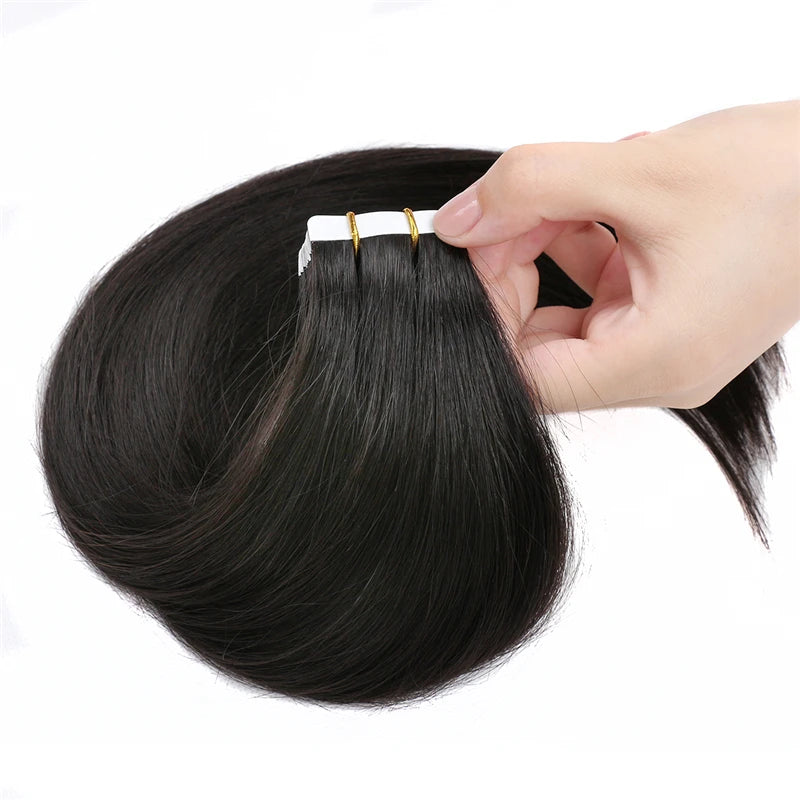 Hair Extensions Human Hair Real Natural Hair Skin Weft Straight Remy 100% Human Hair Extension