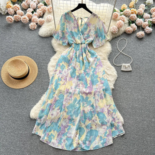 Women Chiffon Floral Long Dress
