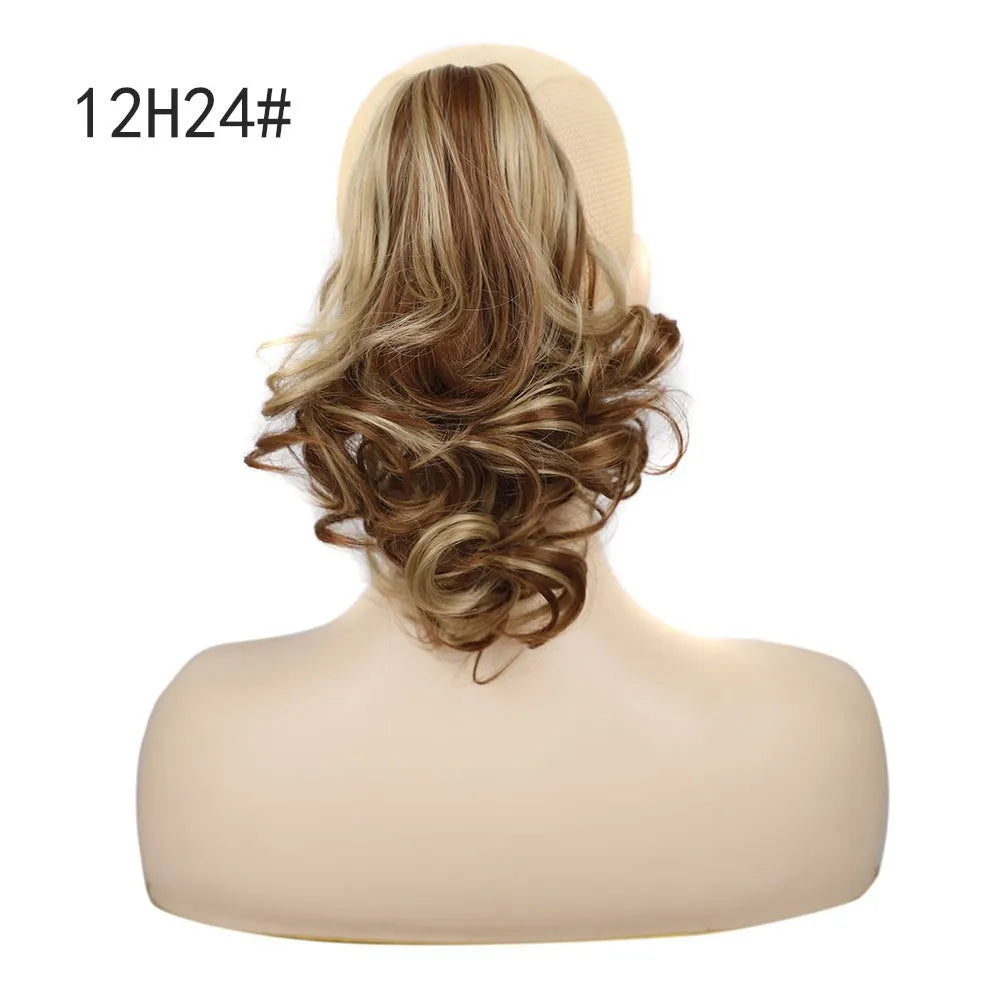 Curly Ponytails Hair Clip In Wavy Ponytails Short